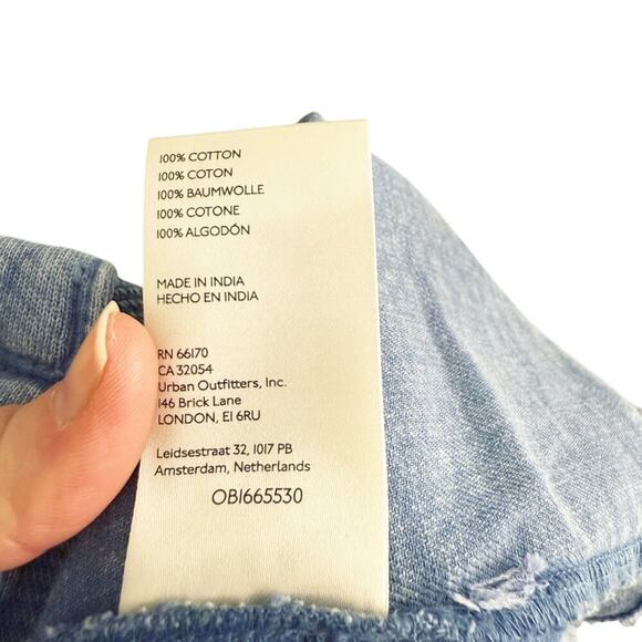 Anthro Pilcro Blue Garment Dyed Long Sleeve Button Front Top Sz XS 100% Cotton - Picture 6 of 7